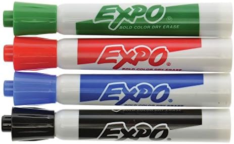 Dry Erase Marker Set Four Colors Broad Tip