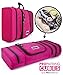PRO Packing Cubes Travel Toiletry Bag - Packs Flat To Save Space - Waterproof Hanging Toiletries Kit For Men and Women - Pink-Aqua