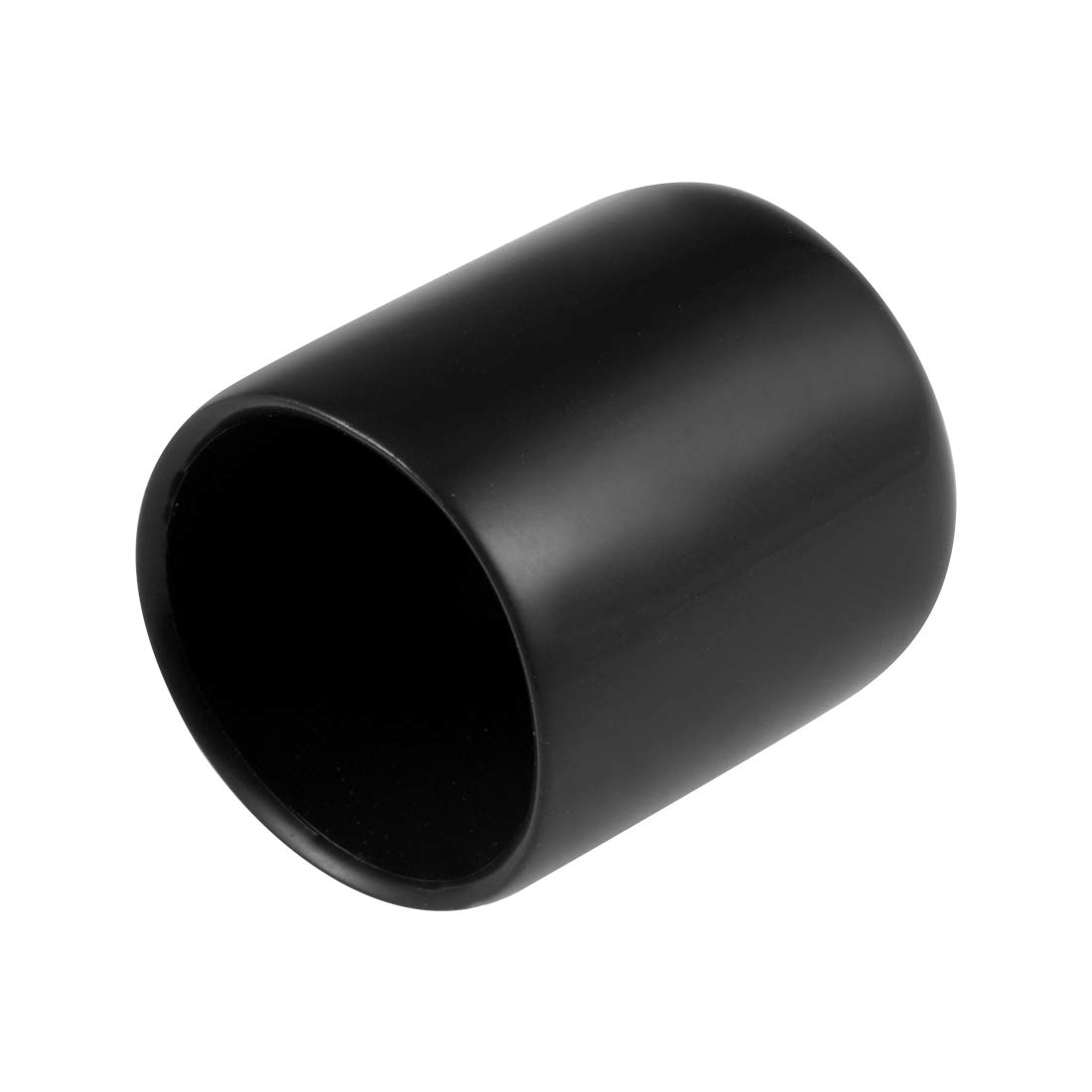 sourcing map 15pcs Rubber End Caps 20mm ID Vinyl Round End Cap Cover Screw Thread Protectors Black