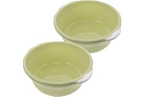 SAFIGLE Washbasins 2Pcs Plastic Medium Size Green for Household Foot Soaking and Bathroom Use