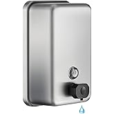 Commercial Wall Mount Soap Dispenser - Stainless Steel Bathroom Hand Soap 38.8oz Liquid - Anti-Leak Pump and Large Capacity Brushed Refillable
