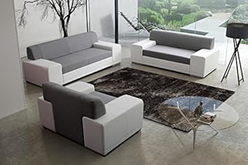 Toronto Fabric Faux Leather Sofa Suite Living Room Furniture