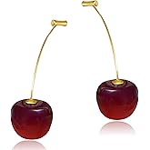 T-ztoss Fruit Cherry Earrings for Women 3D Red Crystal Cherry Dangle Earrings Sweet and Lovely Fruit Jewelry Gift
