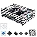 Smraza Case for Raspberry Pi 4 B, Raspberry Pi 4 Case with Cooling Fan, 4PCS Heatsinks for Raspberry Pi 4 Model B (RPI 4 Board Not Included) - Black and Clear primary