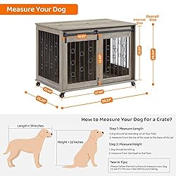 IchbinGo Dog Crate Furniture with Sliding Barn