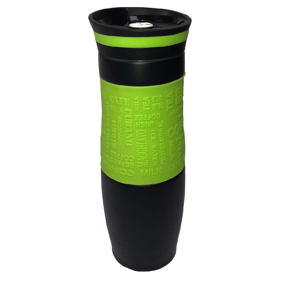 Vacuum Insulated Travel Mug, One Handed Open to Drink, Double Walled and Leakproof for Hot and