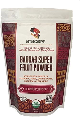 Organic Baobab Fruit Powder 11.5 Ounces - Prebiotic Fiber Rich in Vitamin C - Certified Organic, Kosher, Fair Trade Antioxidant Superfood - Prebiotic Soluble Fiber
