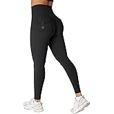 HIGORUN Workout Cargo Leggings with Pockets for Women Hidden Scrunch Butt Lifting Compression Gym Yoga Leggings