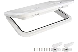 CLLOMAGY Marine Boat Hatch Deck Cover Lid,Marine Deck Access Hatch & Lid,Black Rectangle Boat Access Door for Bass/John/Fishing/Skiff/Sailboat/Yacht,Waterproof Cover Easy to Install