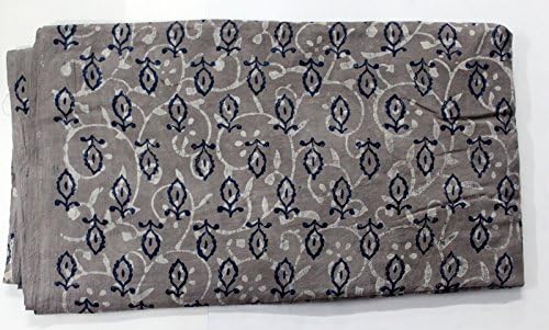 CRAFTOFPINKCITY 5Yards Dabu Batik Print Fabric Hand Block indigo Printed Cotton DesignFabric10