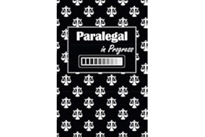Paralegal in Progress: gift for future paralegal, scales of justice symbol background, lined journal, blank notebook, 6"x 9",