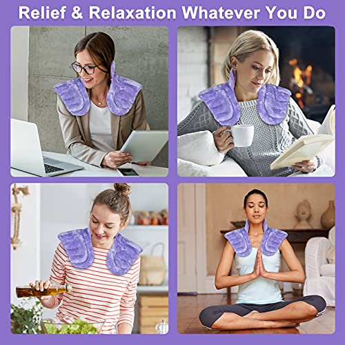 SuzziPad Microwave Heating Pad for Neck and Shoulders, Weighted Neck and Shoulder Wrap for Pain