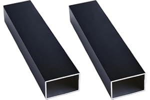 Kwweeoo 2Pcs Black Aluminum Rectangular Tubing 25mm x 38mm x 800mm Long Wall Thickness 1mm, 2 Pack Aluminum Structural Rectangle Thin Tube 1 x 1.5 x 0.04 x 31.5" inch (Appr) Black Color