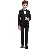 PACOROMANO Boys Suit Set with Suspenders, Suit with 3 Versions-Regular, Slim and Husky