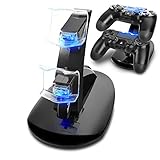 Anrain Dual PS4/PS4 Slim/PS4 Pro Gaming Controller LED Charging Stand USB Charger Dock Station Cradle For Sony Playstation 4 PS4 / PS4 Slim /PS4 Pro