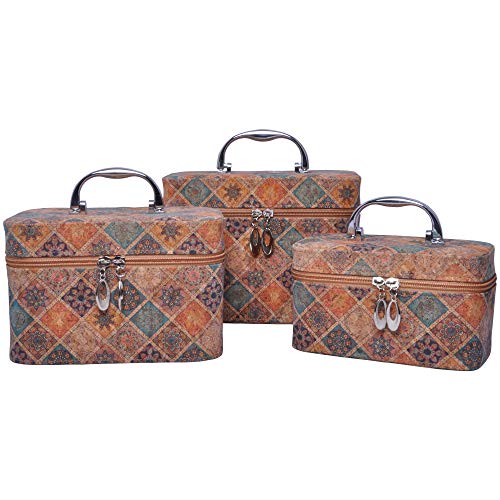 Makeup Train Case, Hard Sided Toiletries Organizer, Cosmetics Storage