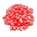 100PCS Ultra-Luminous Outdoor Glow in the Dark Pebbles Glow Light Pathway Rocks Aquarium Glow Light Artificial Stones (Red)