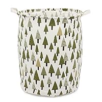 Homele 19.7" Large Laundry Hamper Bucket Waterproof Coating Cotton Laundry Basket Collapsible Washing Basket Canvas Storage Basket Bin Home Nursery Toy Organizer (Tree)