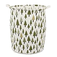 Homele 19.7" Large Laundry Hamper Bucket Waterproof Coating Cotton Laundry Basket Collapsible Washing Basket Canvas Storage Basket Bin Home Nursery Toy Organizer (Tree)