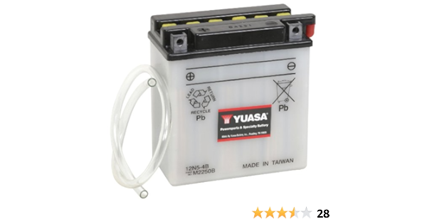 Yuasa Yuam2250b 12n5 4b Battery Automotive Amazon Com
