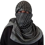 Maddog Sports Shemagh Tactical Desert Scarf - Grey / Black
