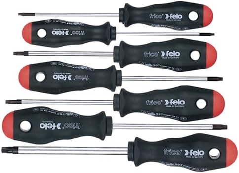 Felo 0715750200 Set of 7 Tamper Resistant Torx Screwdrivers, sizes TR10-TR40, 507 Series