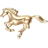 Gold-Toned Running Horse Brooch Pin for Women Men Vintage Pony Steed Animal Brooches Elegant Christmas Birthday Holiday Dress Costume Accessories Jewelry