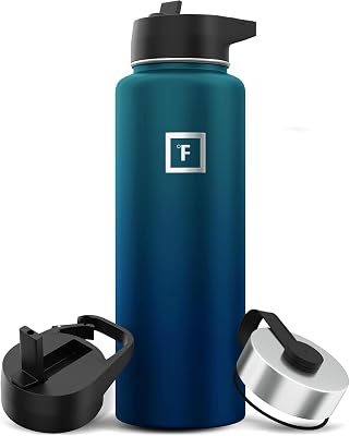 Gourde Isotherme avec Paille - 650/950/1200/1800 ml - Inox Étanche Bouteille d'eau Isotherme à Double Paroi Sans BPA - Sport Gym Voyage Enfant