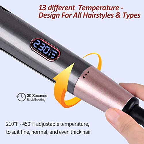 Funkprofi Hair Straightener Curling Iron 2 in 1 Tourmaline Ceramic Twisted Flat Iron,13 Adjustable Temperature for All Hair Types with LCD Digital Display & Auto Shut-Off - Thumbnail 4