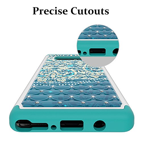 Note 8 Case, Galaxy Note 8 Case, MagicSky [Shock Absorption] Studded Rhinestone Bling Hybrid Dual Layer Armor Defender Protective Case Cover for Samsung Galaxy Note 8 (Flower1)