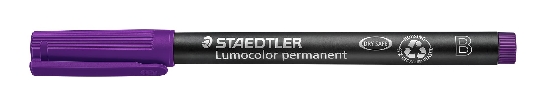 Staedtler 314 Lumocolor Universal Pen B Tip, Approx. 1.0 or 2.5 mm, Permanent, Pack of 10 in Cardboard Case Purple