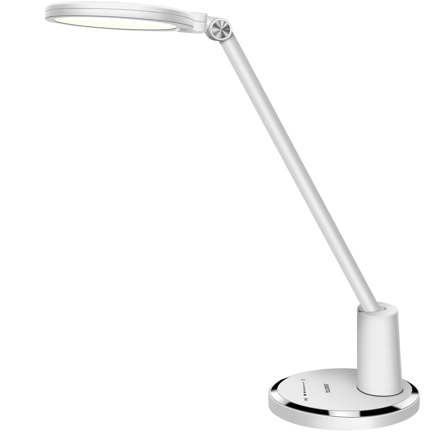 JUKSTG Desk Lamp, UOGEEP 64 pcs LEDs Eye-Caring Table Lamps, 10 Brightness Levels with 5 Lighting Modes LED Desk Light,Home Office lamp with Touch-Sensitive Control, 12 W Reading Lamp, White