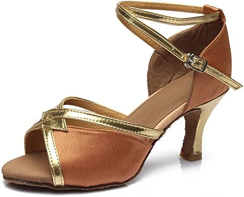 SWDZM Women Latin Dance Shoes Satin Ballroom Model-UK-225