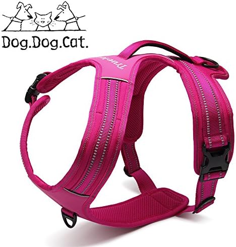 No Pull Active Dog Reflective Harness (LRG = 27.5 - 37.5", Fuschia)
