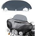 7" Smoke Round Wave Windscreen Windshield For 2014-2024 Harley Touring Electra Street Glide Ultra Limited Trike Tri Glide Ultra Classic FLHT FLHX FLHXS FLHTK