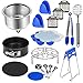 Accessories for Instant Pot Compatible with 6,8 Qt, Ninja Foodi 8qt - Stainless Steel Steamer Basket, Springform Pan, Egg Steamer Rack, Silicon Egg Bites Mold and More (Blue)