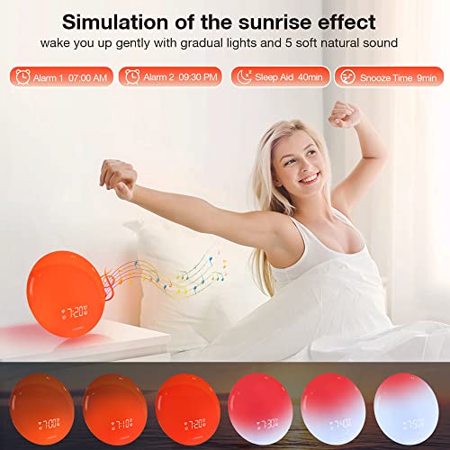 Sprening Sunrise Wakeup Alarm Clock Bedrooms Hue Wake Up Light with