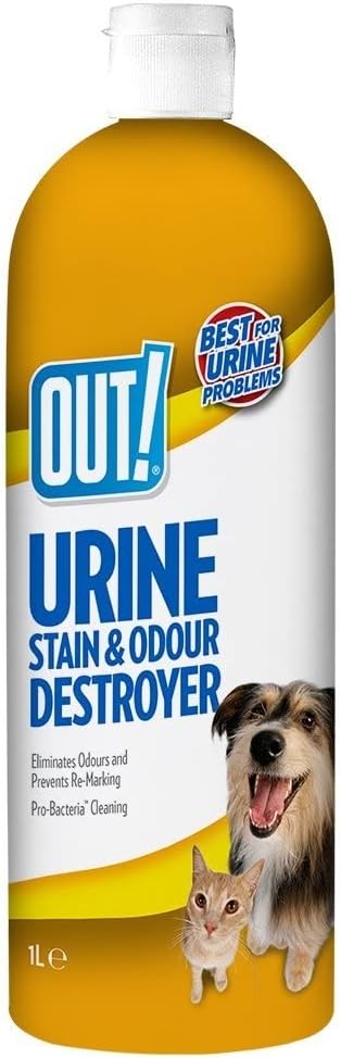 OUT! Urine Stain & Odour Destroyer 1 Litre Pro-Bacteria Enzymatic