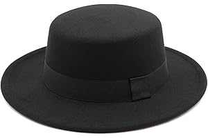 MIVBUKS Mens Fedora Hats Classic Wide Brim Fedora Hat for Women Men Dress Hats Flat Top Hat