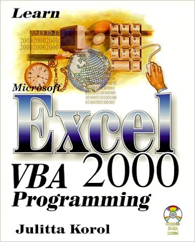 Learn Microsoft Excel Vba 2000 Programming With Cdrom Korol Julitta 9781556227035 Amazon Com Books