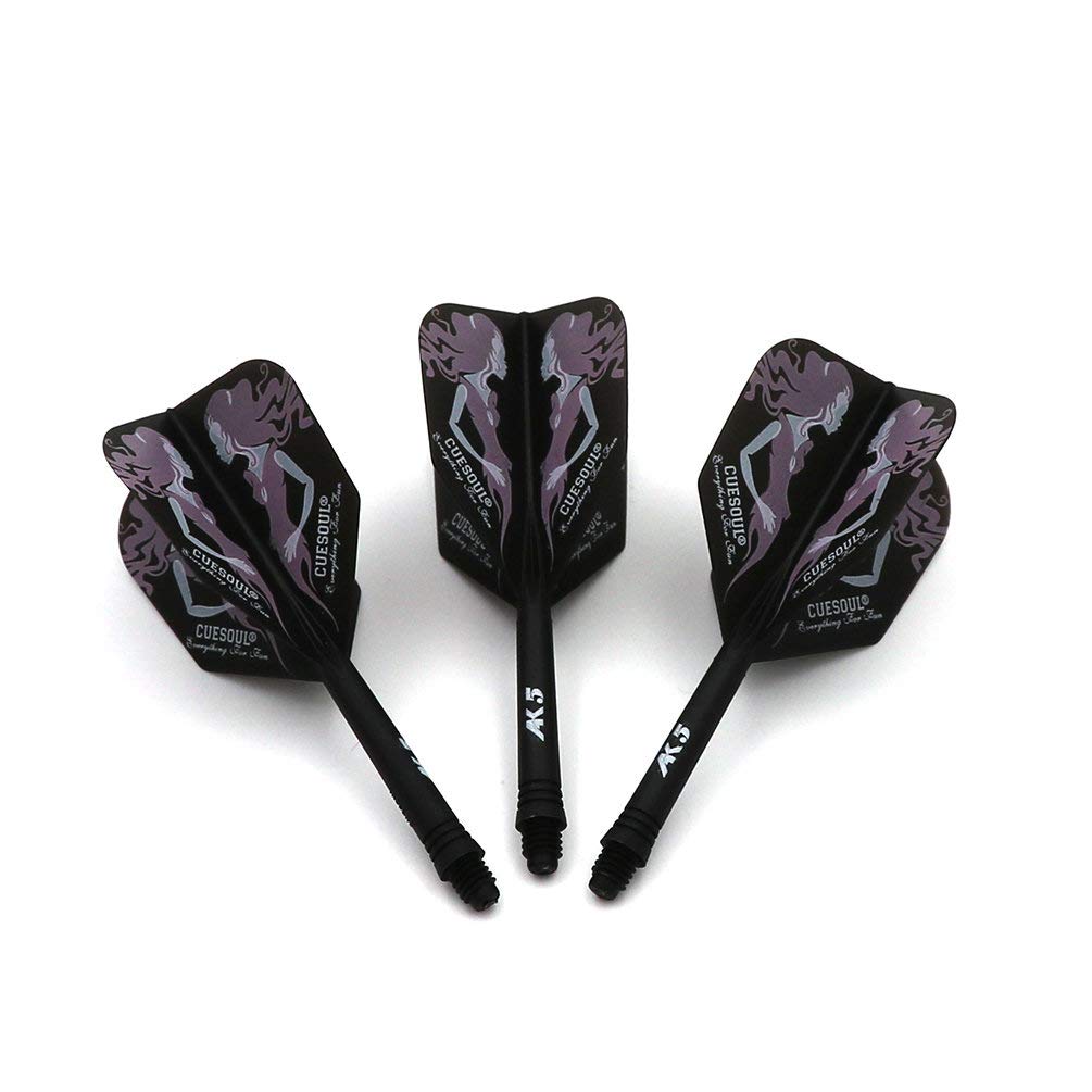 CUESOUL ROST Integrated Dart Shaft and Flights,big wing shape,Set of 3 pcs Beauty Pattern(CSAK-5MN7-S)
