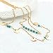 Fancymix Multilayer Chain Exquisite Sequins Necklace Turquoise Beads Boho with Feather Pendant