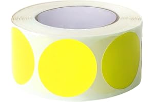 SHYGO® 1“ Yellow Circle Dot Stickers Color Coding Labels, 1000PCS 2 Rolls