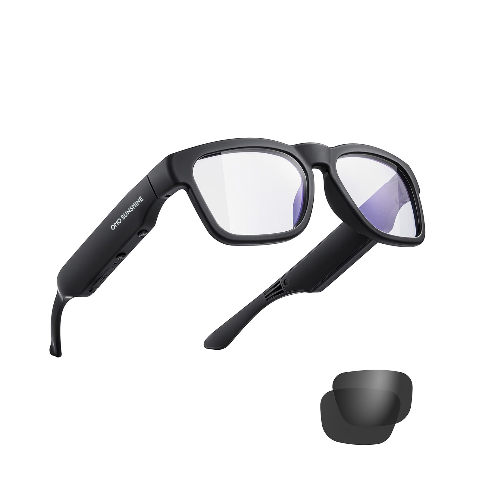 OhO Smart Glasses,32G MP3 Bluetooth Sunglasses with Open Ear Speaker Headphone, Indoor&Outdoor Sports,Polarized UV Protection,For Men Women