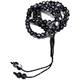 Muslim Tasbih 99 Rosary Beads AMN-184 Islam Prayer dhikr Misbaha with Allah Muhammad Names Engraved on Islamic Religion Eid Ramadan Gift (Black)