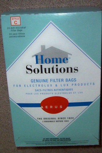 Home Solutions Genuine Filter Bags for Electrolux & Lux Products -- Style C -- Anti-microbial Filter Bags,24 Filter Bags