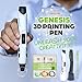GENESIS 3D Printing Pen with Bonus Filament Refills & 3D Print Removal Tool