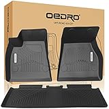 oEdRo Floor Mats Compatible for 2015-2019 Tesla Model S, Unique Black TPE All-Weather Guard Includes 1st and 2nd Row: Front, Rear, Full Set Liners