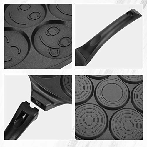 Emoji Smiley Face Pancake Pan, Ejoyway Nonstick Pancake Griddle with 7