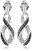 Amazon Essentials Sterling Silver Ribbon Black and White Diamond Earrings (1/5 cttw, I-J Color, I2-I3 Clarity), (previously Amazon Collection)